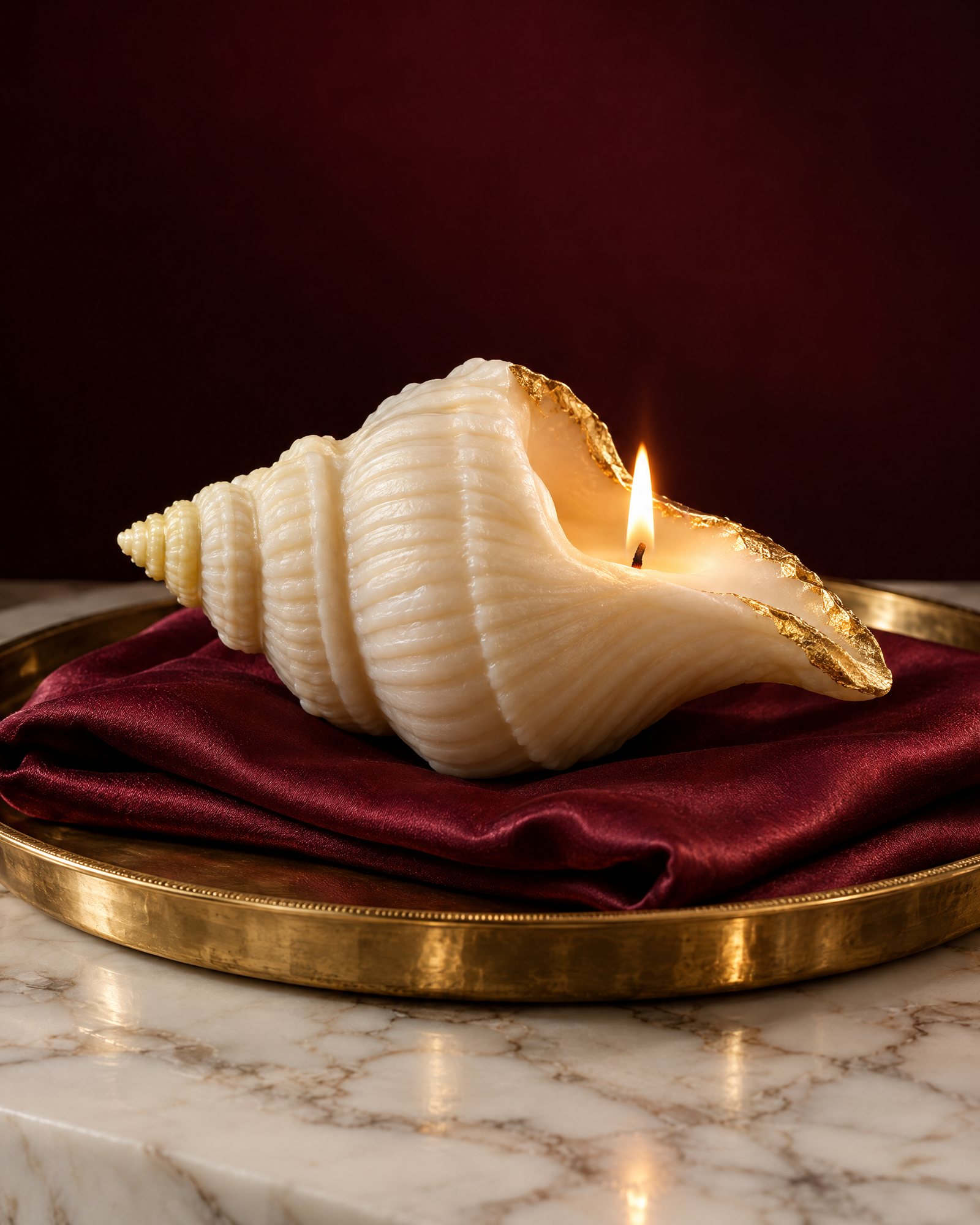 A finished shankh piece edged in gold